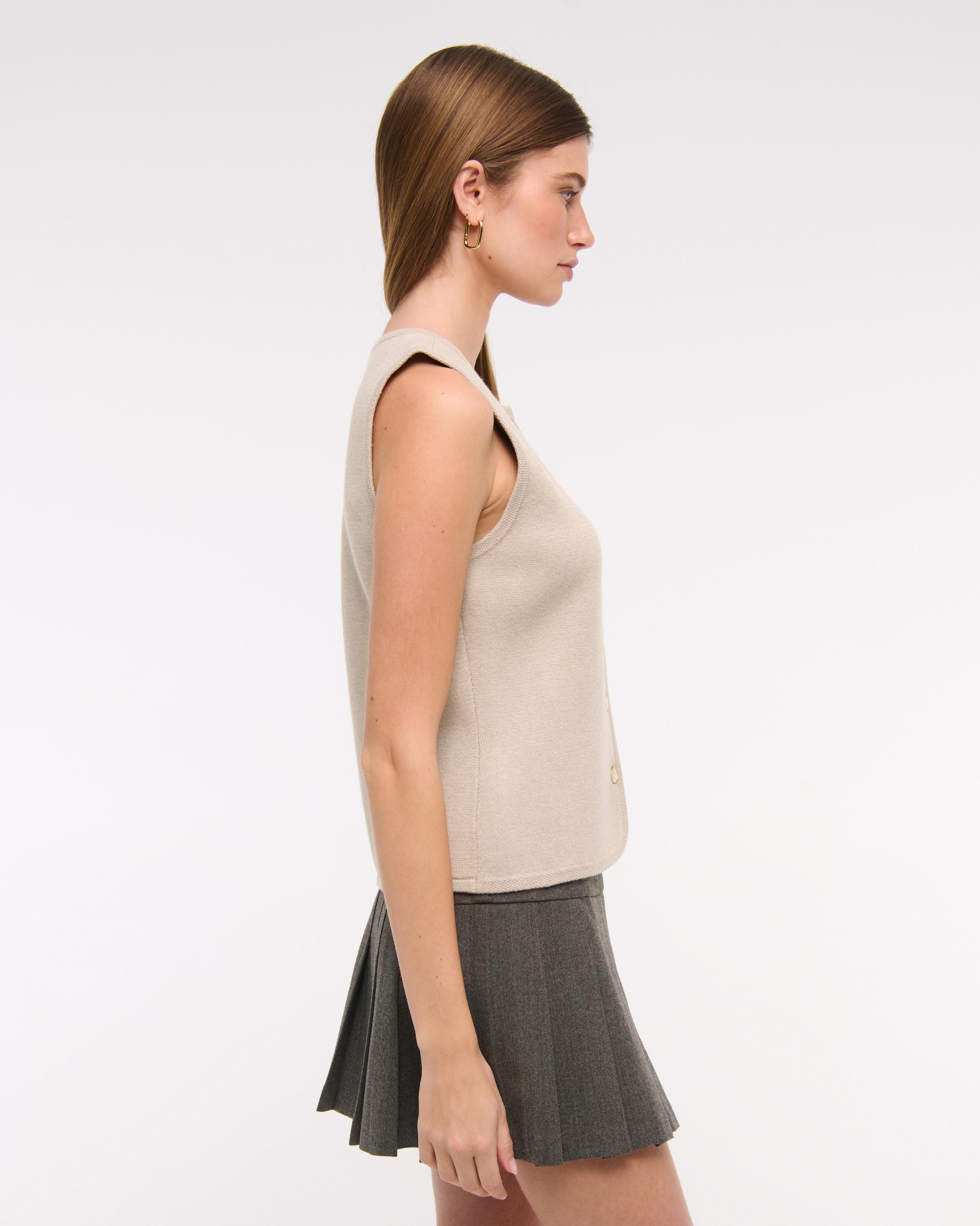 The A&F Mara High-V LuxeLoft Sweater Vest Product Image