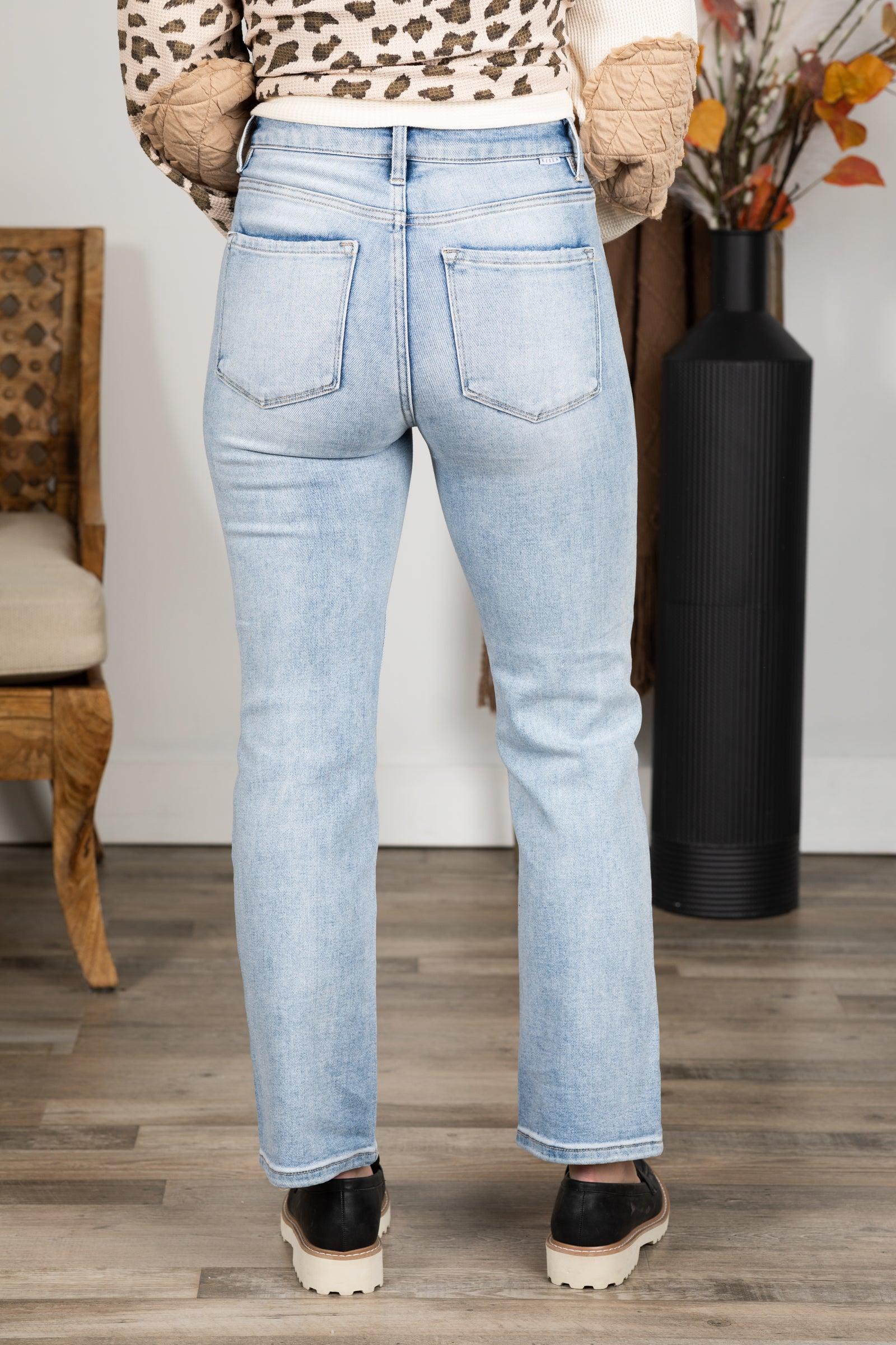 Risen Tummy Control Light Wash Crop Jeans Product Image