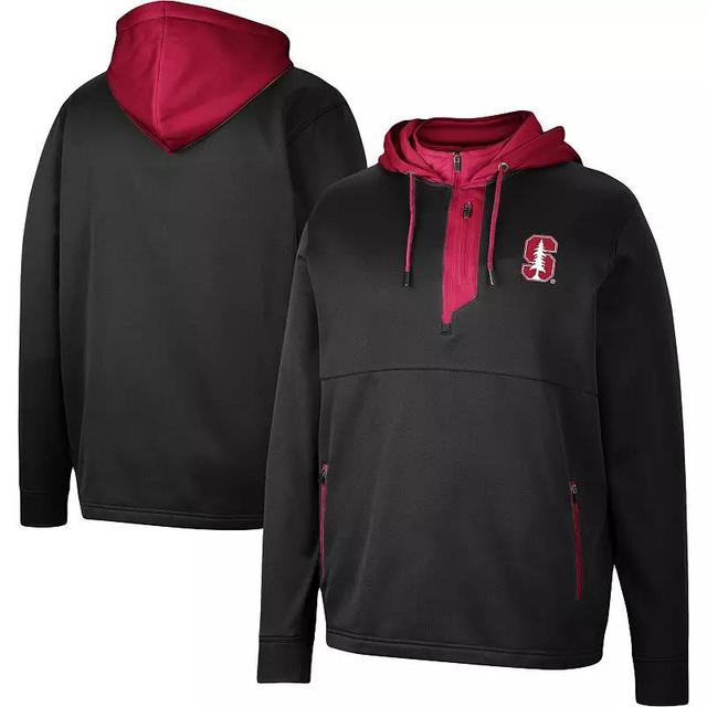 Mens Colosseum Black Washington State Cougars Luge 3.0 Quarter-Zip Hoodie Product Image