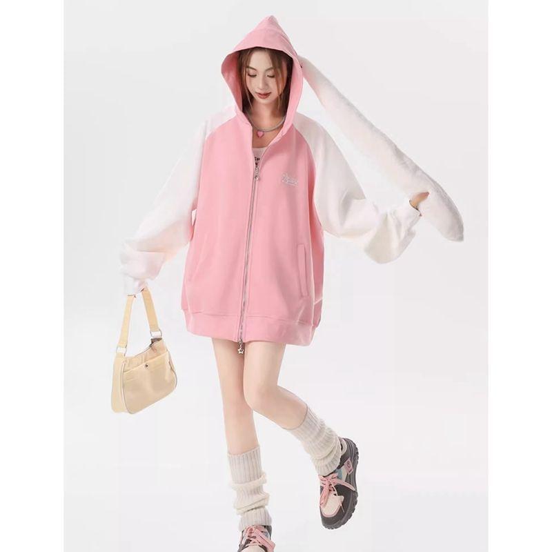 Bunny Ear Oversized Zip Up Hoodie product image