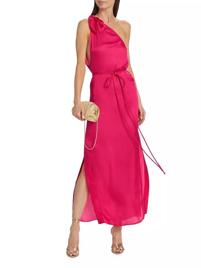 Isabelle Asymmetric Satin Dress Product Image