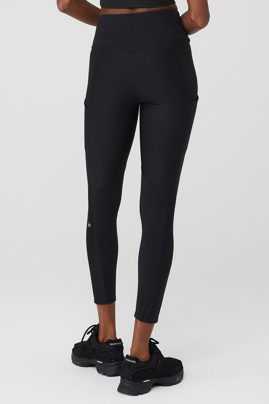 Ribbed Airlift High-Waist 7/8 Enchanted Legging - Black Female Product Image