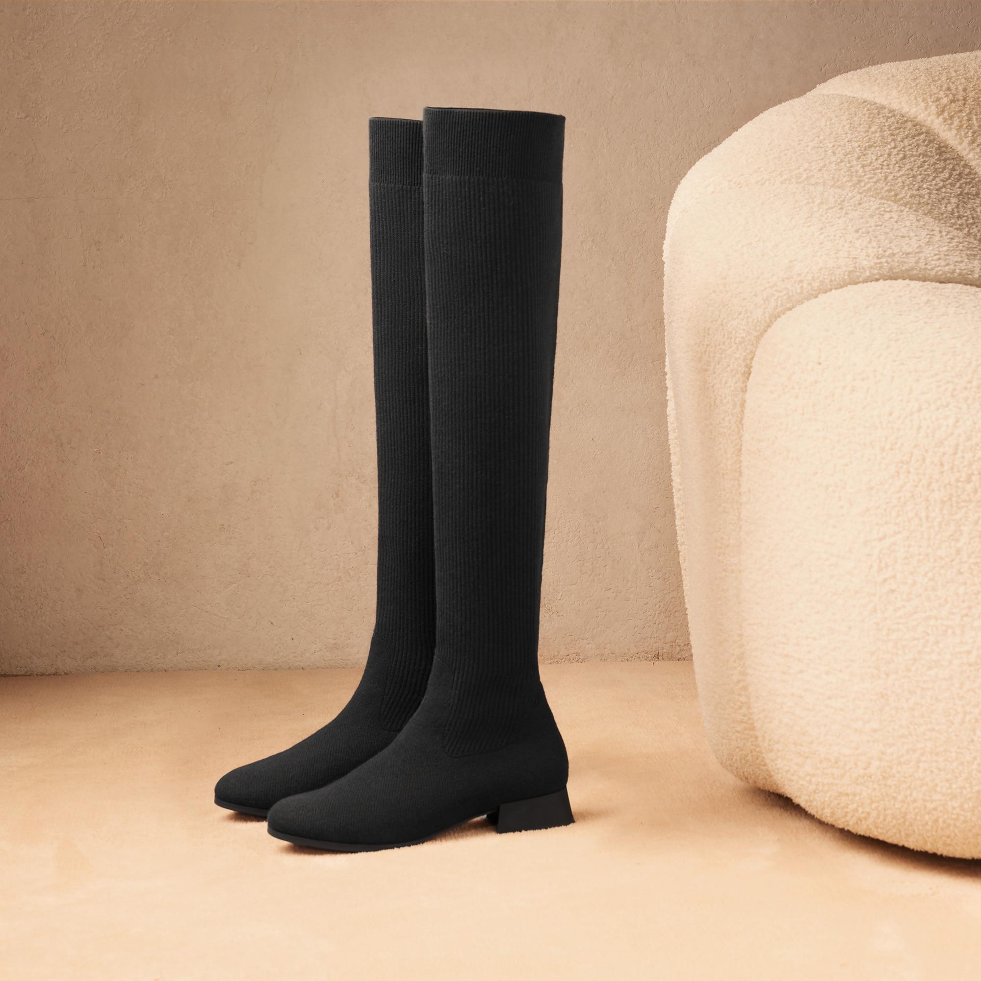 Round-Toe Water-Repellent Wool Over-the-Knee Boots (Madeline Pro) Product Image