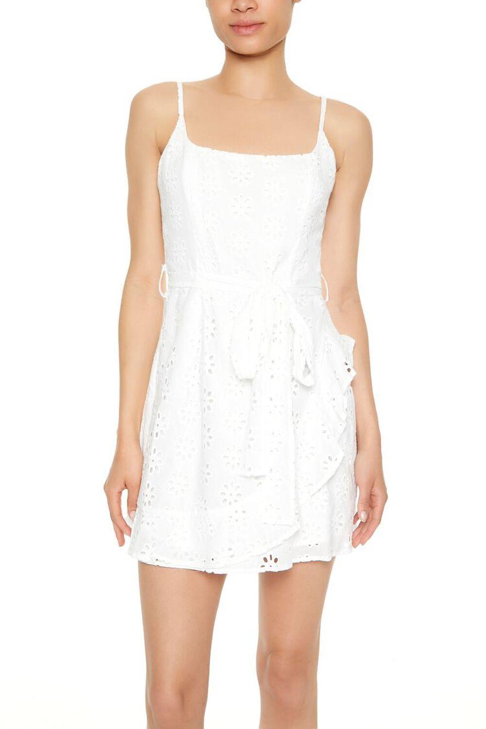 Floral Eyelet Wrap Mini Dress | Forever 21 Product Image