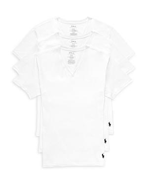 POLO RALPH LAUREN Classic Fit V Neck Undershirts, Pack Of 3 In White Product Image