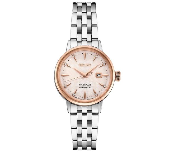 Seiko Womens Automatic Presage Diamond (1/10 ct. t.w.) Stainless Steel Bracelet Watch 30mm Product Image