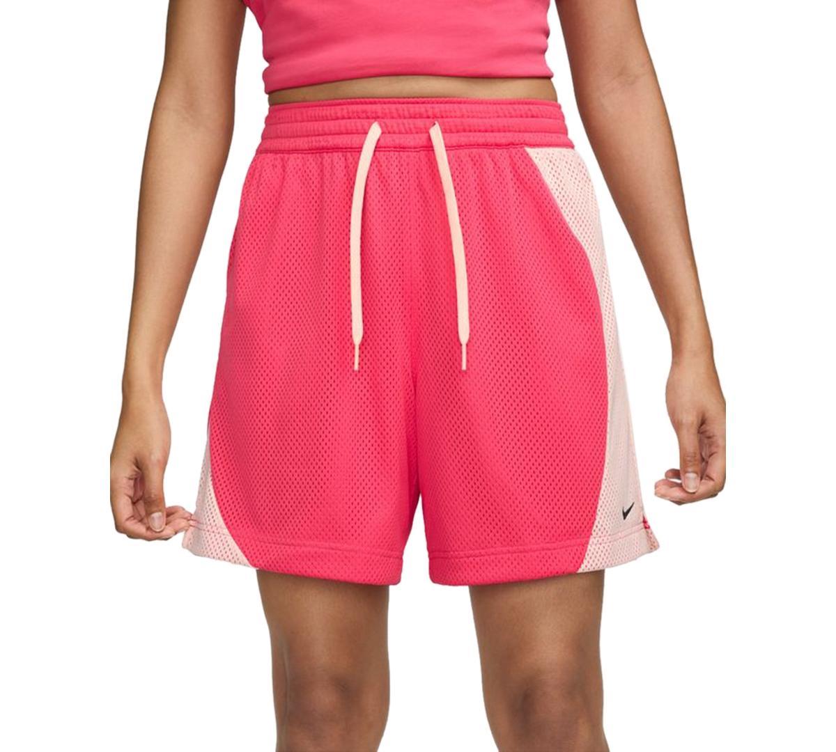 Nike Womens Essential Dri-fit Mesh Basketball Shorts - Aster Pink/crimson Tint Product Image