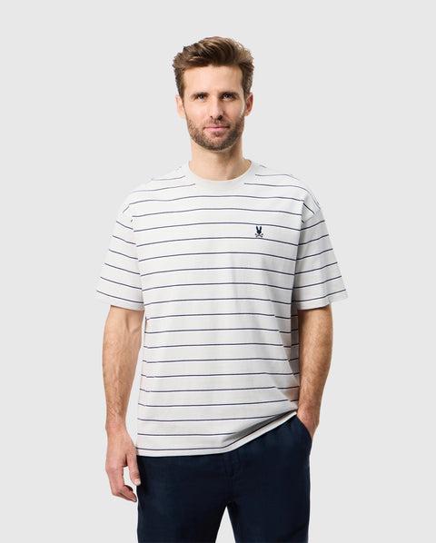 MENS ALTON STRIPE HEAVY WEIGHT TEE - B6U409C200 Product Image