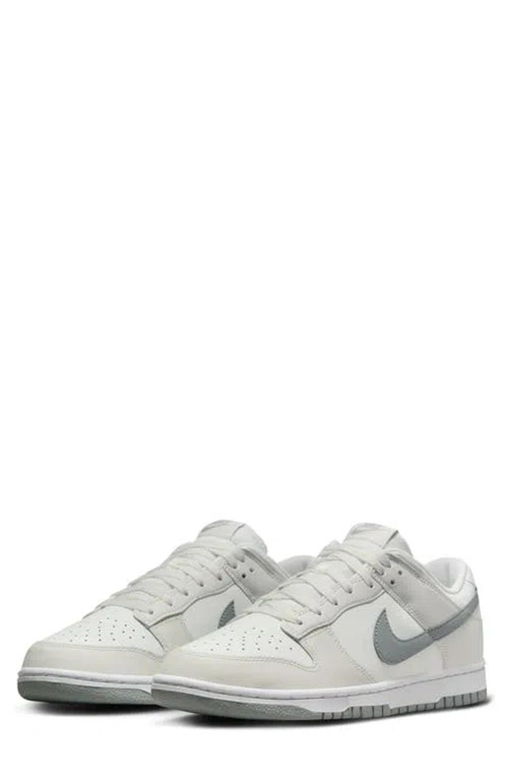 Dunk Low Retro Basketball Shoe In White/smoke Grey/platinum Product Image