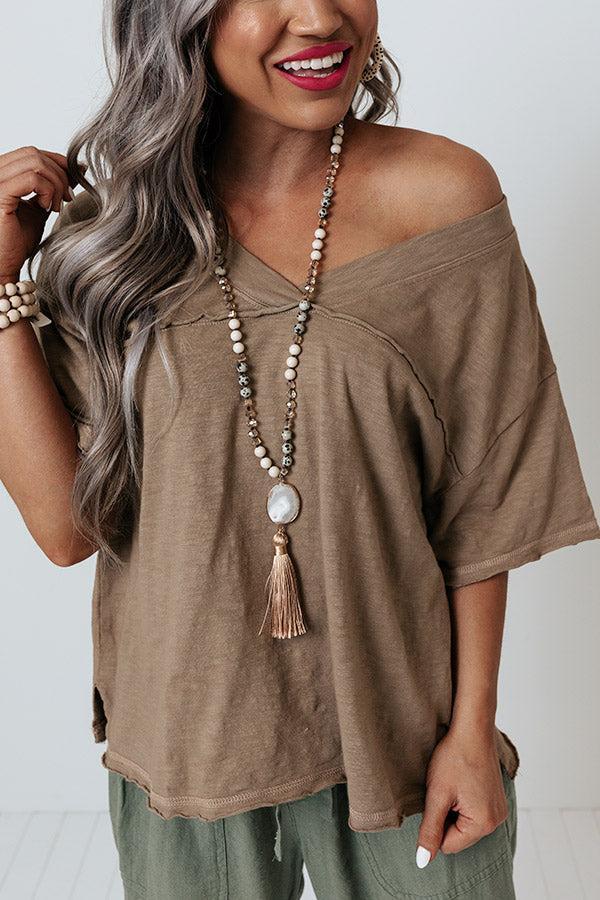 Down To The Wire Shift Top In Mocha Product Image