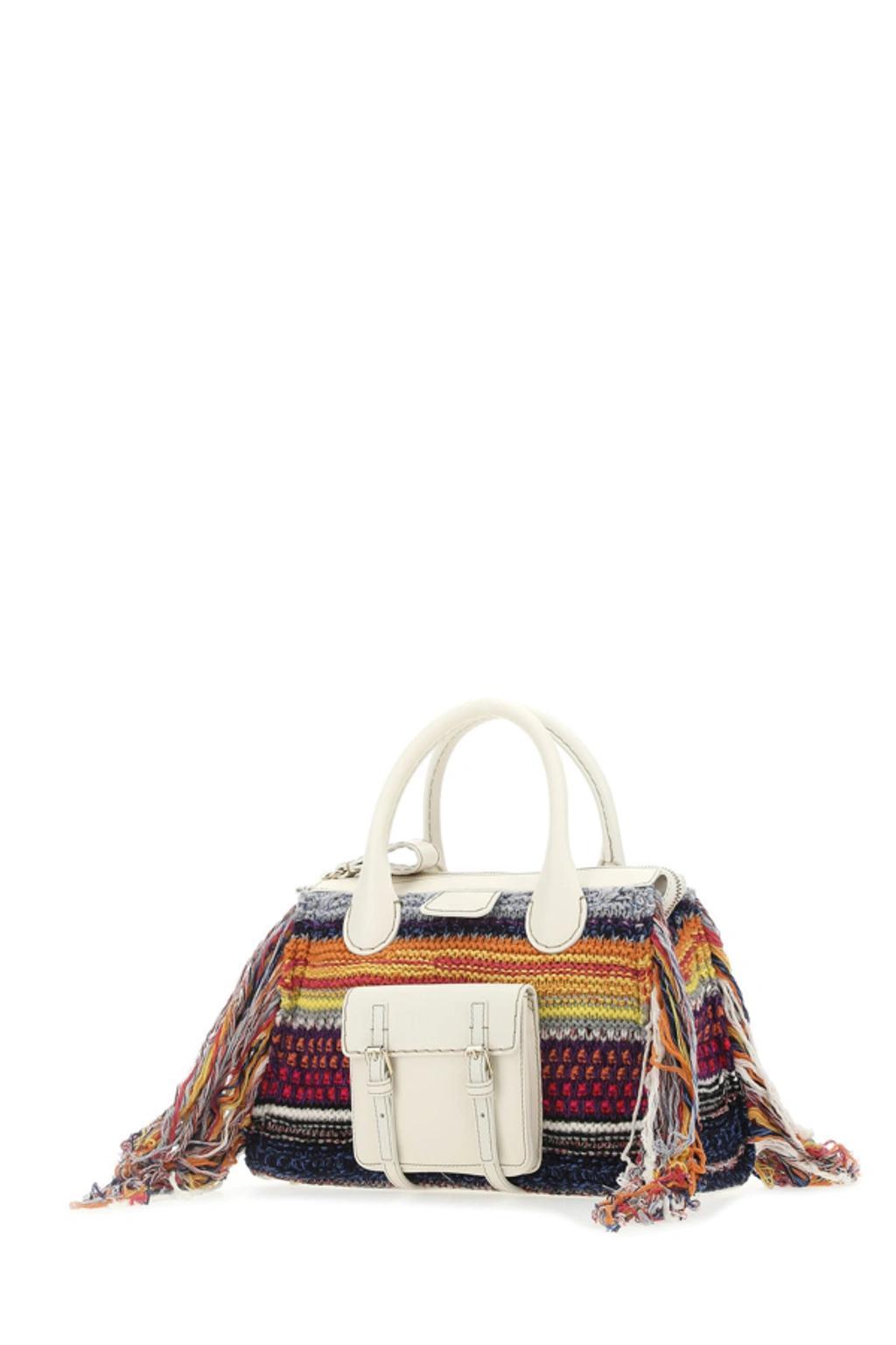 Multicolor Leather And Cashmere Medium Edith Handbag  Multicoloured Chloe Donna Tu Product Image