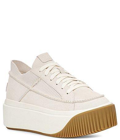 UGG EZ-Duzzit Lace Suede Knit Platform Sneakers Product Image