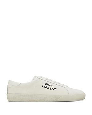 Womens Court Classic Sl/06 Embroidered Sneakers In Canvas And Leather Product Image