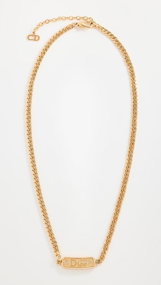 What Goes Around Comes Around Dior Gold Crystal Necklace | Shopbop Product Image