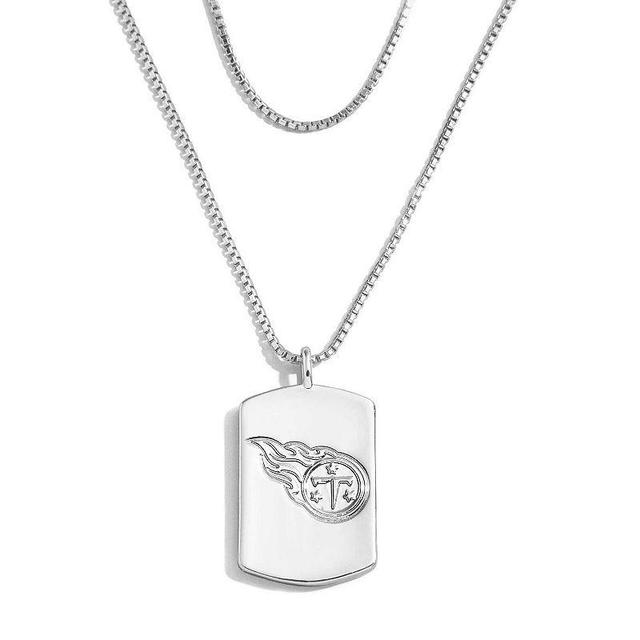 WEAR by Erin Andrews x Baublebar Tennessee Titans Silver Dog Tag Necklace, Womens Product Image