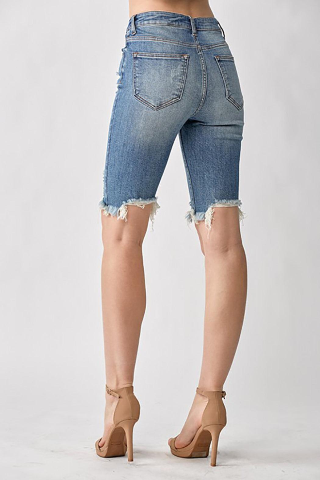 High Rise Distressed Bermuda Shorts Female product image