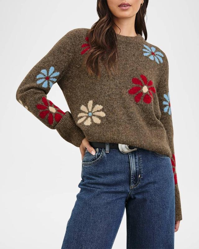 Winter Floral Anise Sweater Product Image