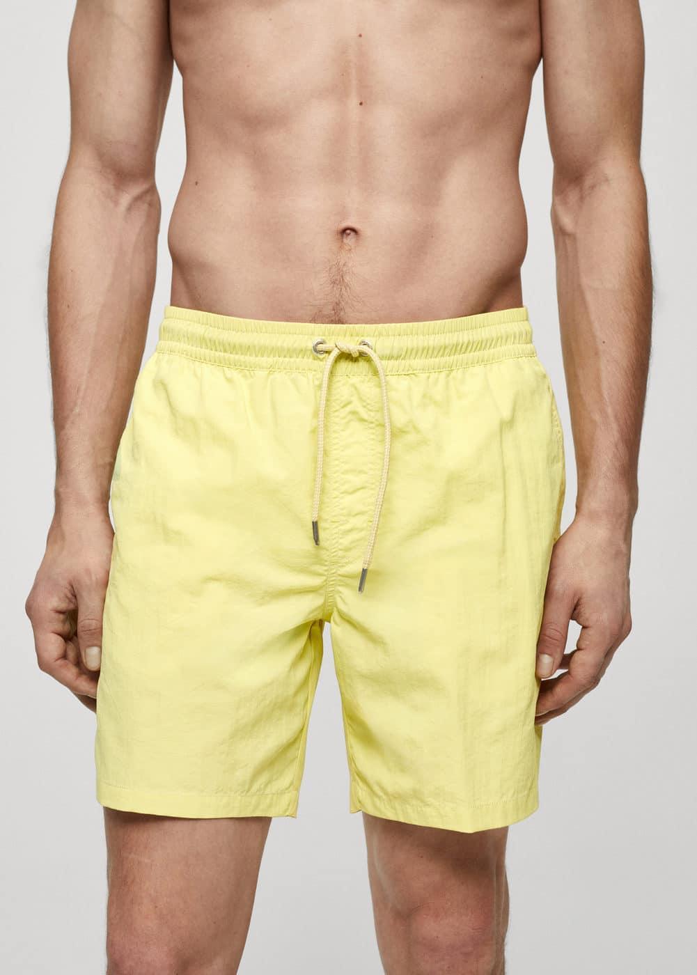 MANGO MAN - Basic drawstring swimsuit limeMen Product Image