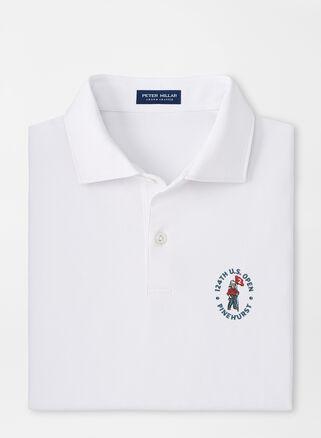 Peter Millar Mens 124th U.S. Open Solid Performance Jersey Polo | Color: White | Size: L Product Image