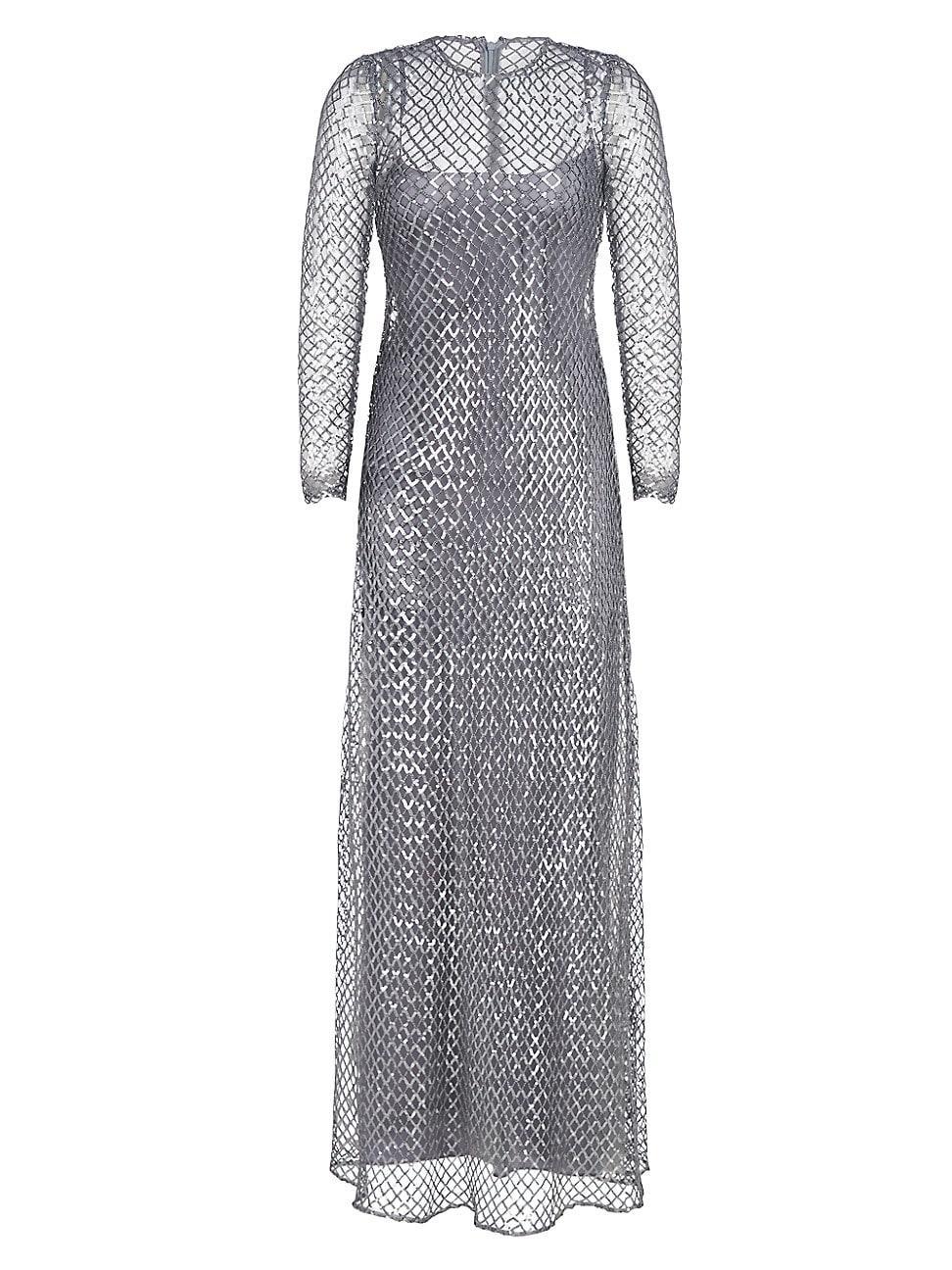 Womens Kirsten Grid Sequin Gown Product Image