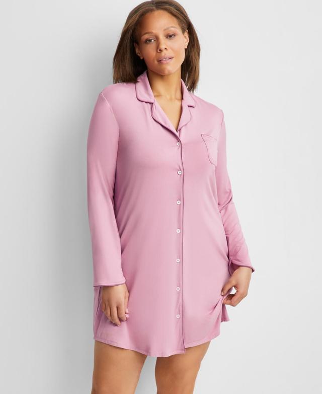 State of Day Womens Notch Collar Sleepshirt Xs-3X, Created for Macys Product Image