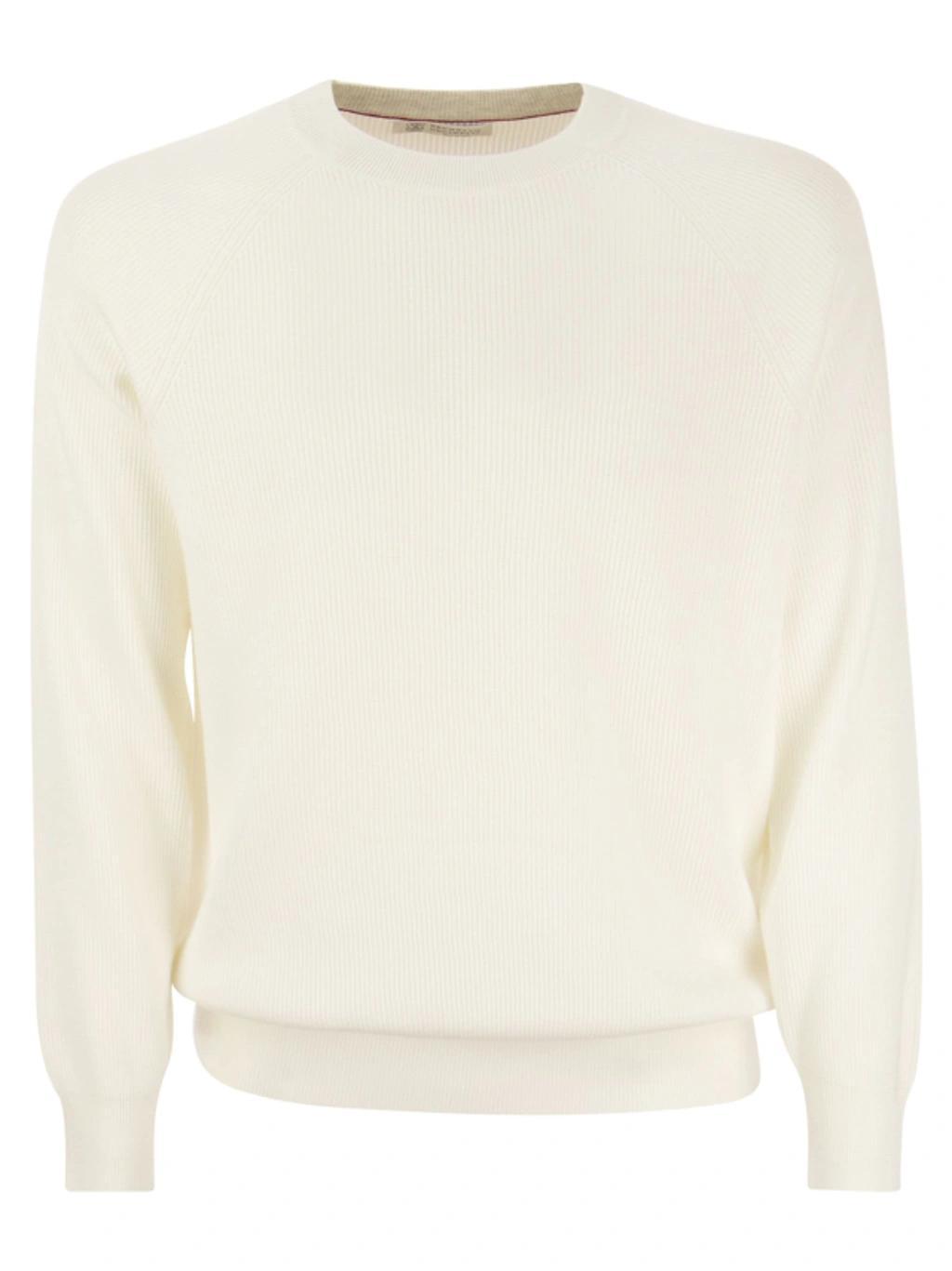 BRUNELLO CUCINELLI Cotton Sweater In Beige Product Image