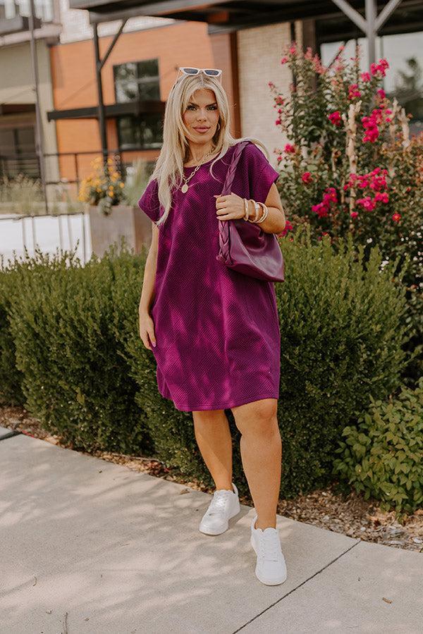 Sunny Days Shift Dress in Royal Plum Curves Product Image