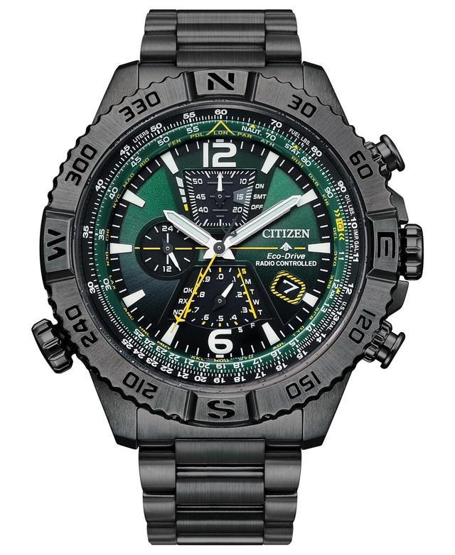 Citizen Mens Promaster Navihawk A-T Chronograph Grey Stainless Steel Bracelet Watch Product Image