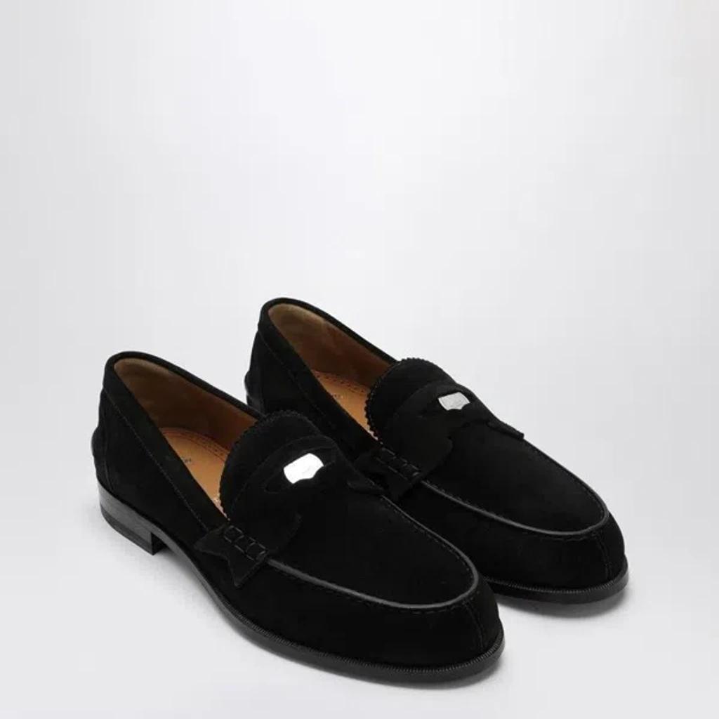 CHRISTIAN LOUBOUTIN Black Suede Penny Loafer Men Product Image