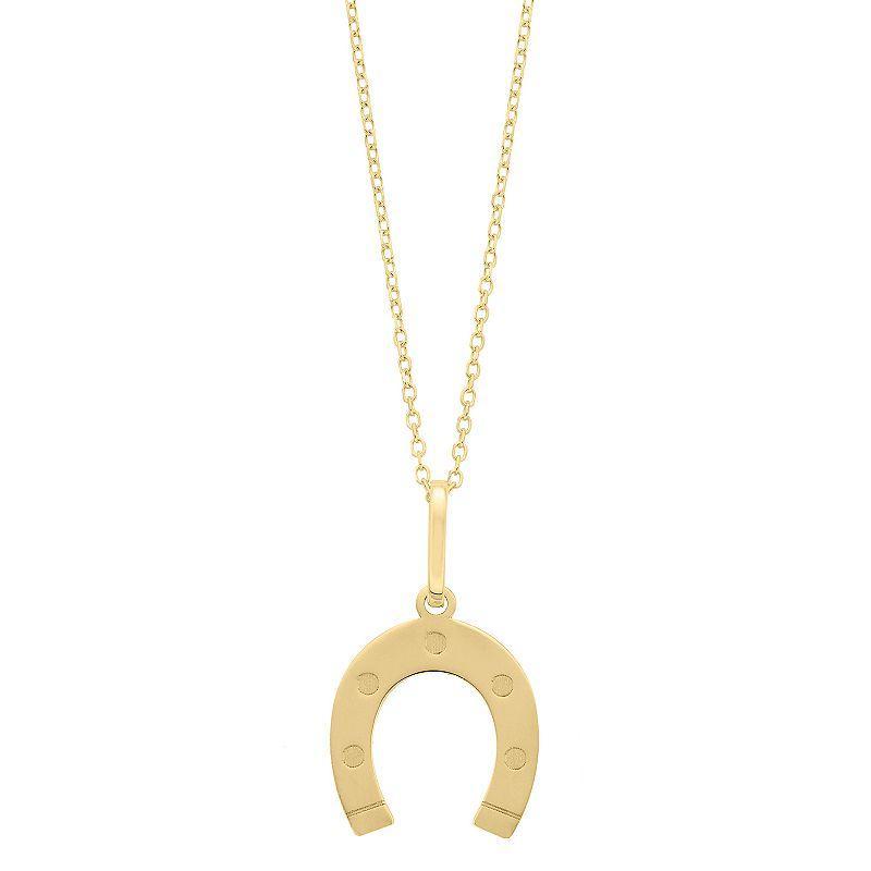 14k Gold Horseshoe Necklace, Womens Yellow Product Image