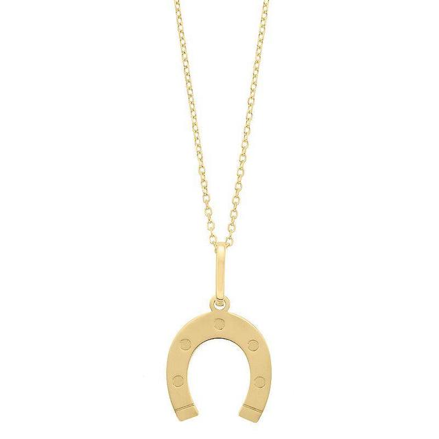 14k Gold Horseshoe Necklace, Womens Yellow Product Image