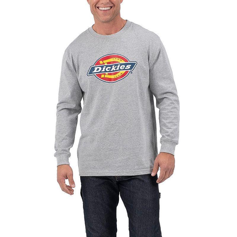 Mens Dickies Long Sleeve Tri-Color Logo Graphic Tee Grey Product Image