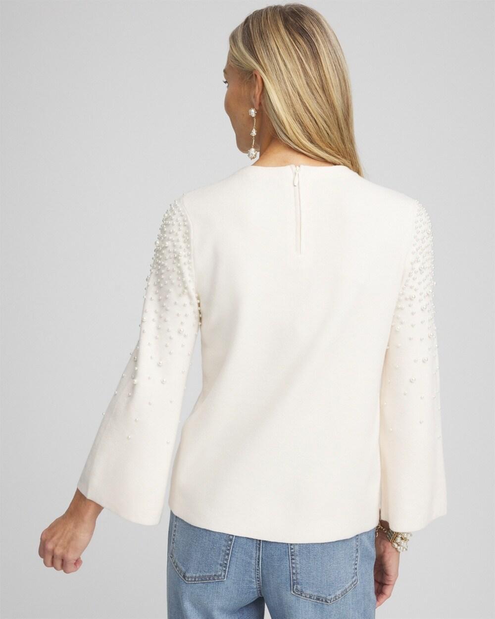 Faux Pearl Cashmere Blend Sweater Product Image