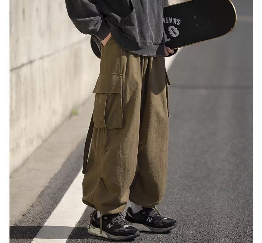 High Rise Plain Harem Cargo Pants product image