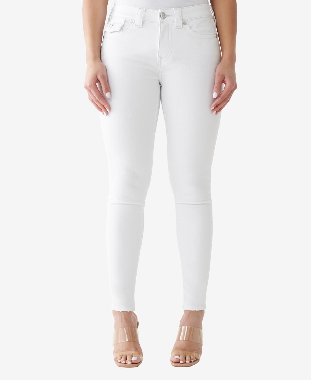 True Religion Womens Jennie Mid Rise Flap Skinny Jeans Product Image