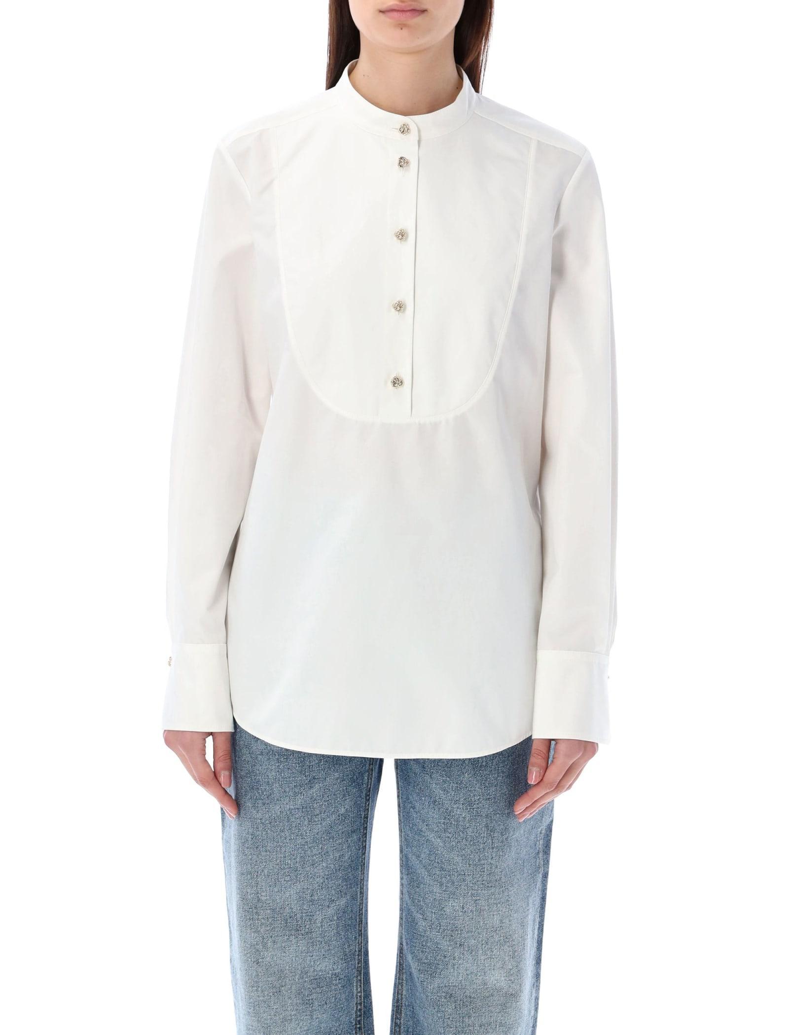 Cotton Blouse In White Product Image