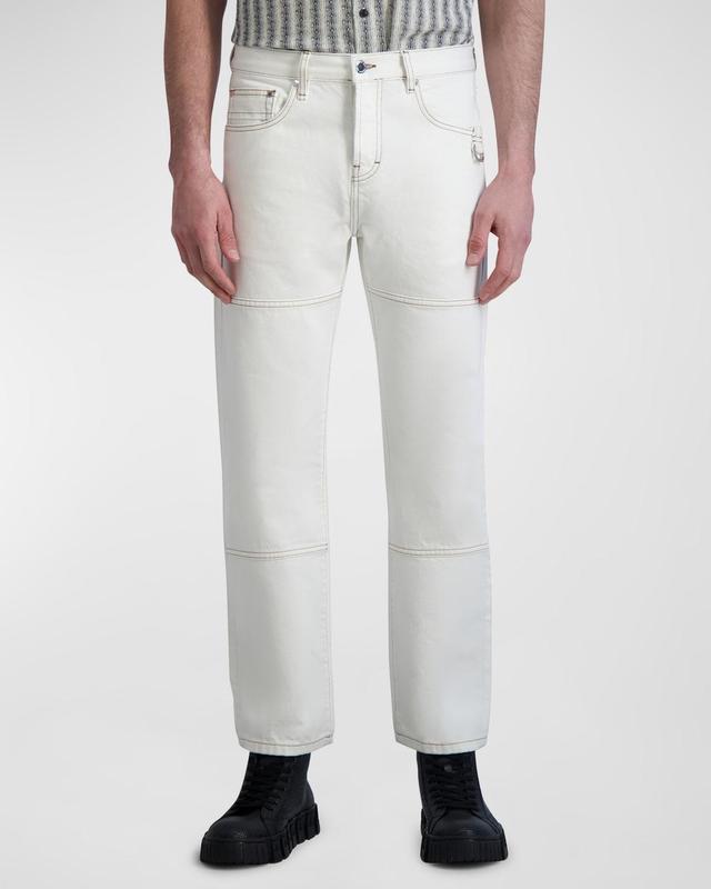 Men's 5-Pocket Paneled Denim Pants Product Image