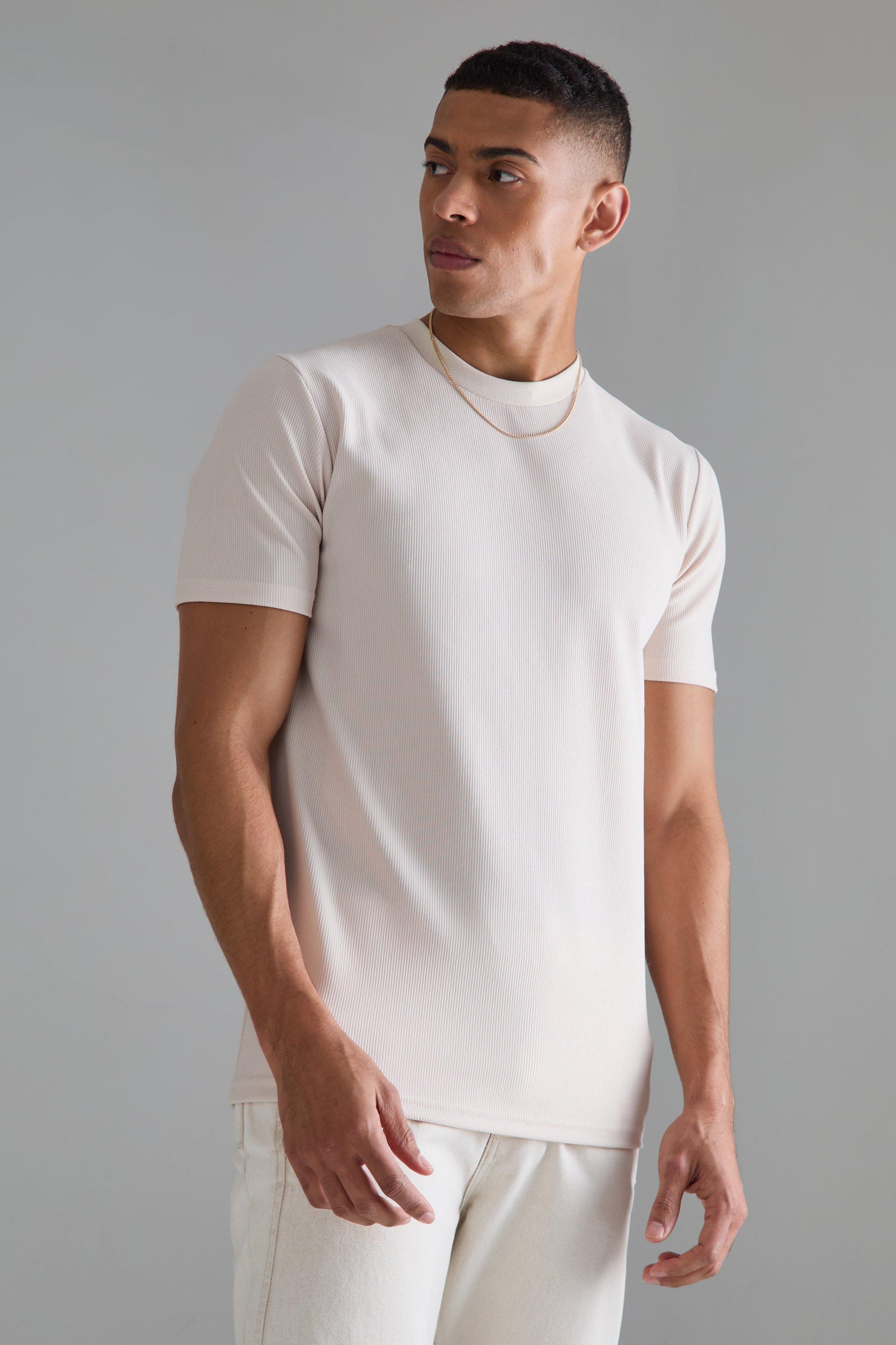 Slim Ottoman Rib T-Shirt | boohooMAN USA Product Image