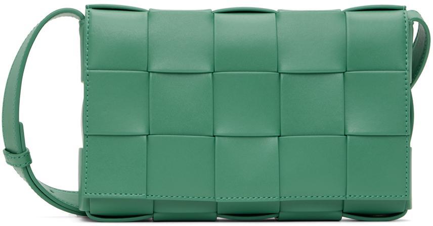 BOTTEGA VENETA Green Cassette Messenger Bag In 3176 Mermaid-silver Product Image