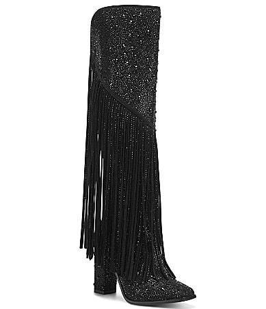 Jessica Simpson Asire Rhinestone Western Fringe Boots Product Image