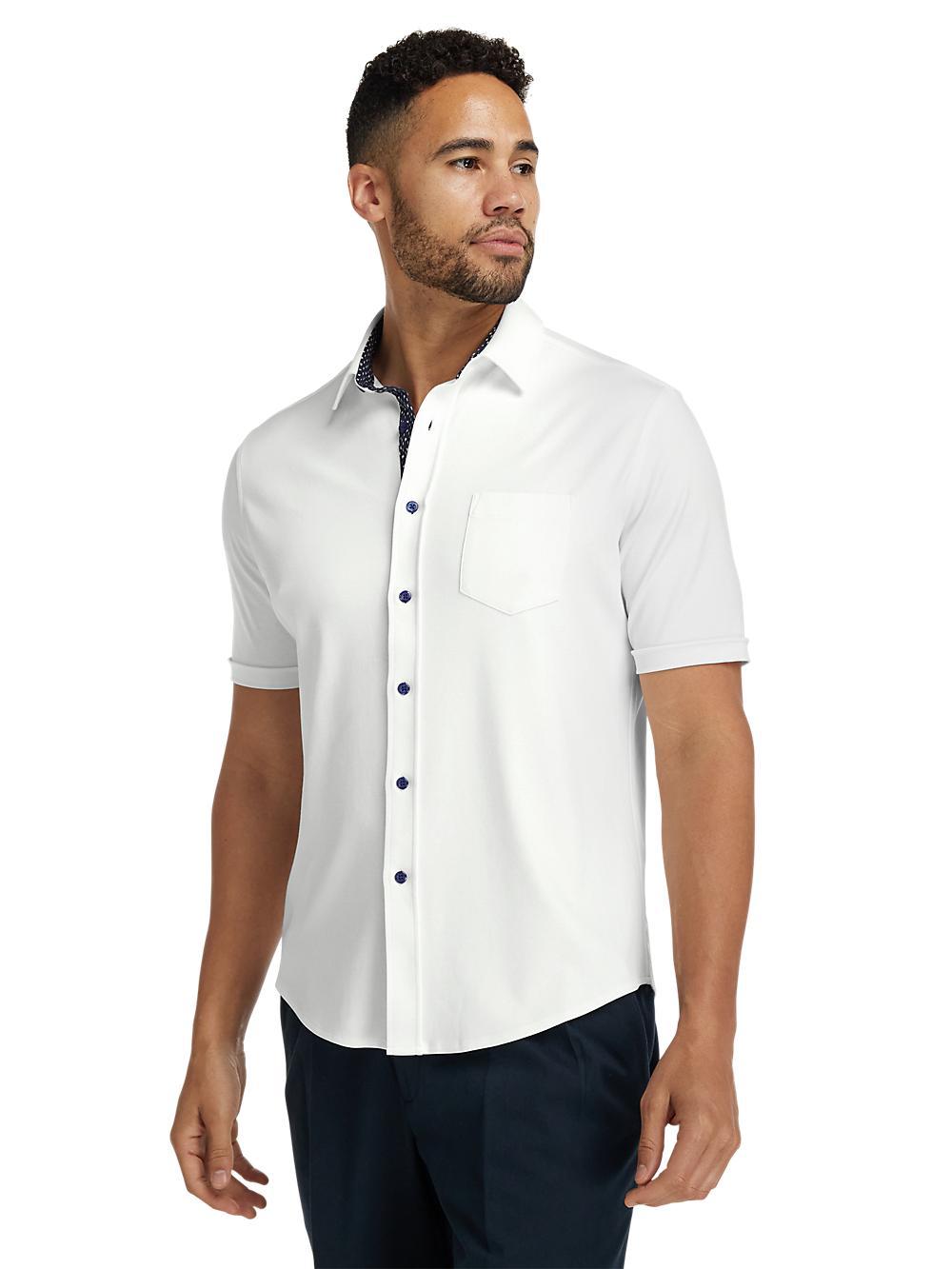 Cotton Button Front Polo - White Product Image