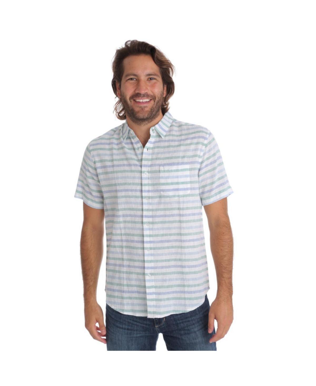 Px Mens Clothing Striped Linen Cotton Shirt Product Image