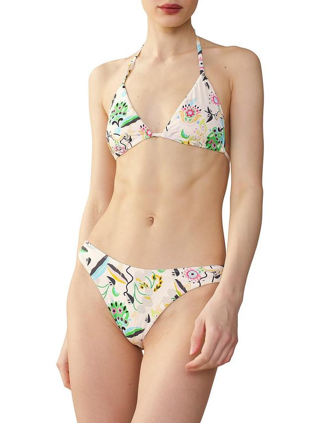 Womens Floral Cheeky Bikini Bottom Product Image