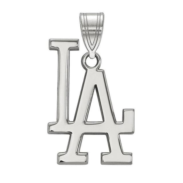 LogoArt 14k Gold Los Angeles Dodgers Large Pendant, Womens 14k White Gold Product Image