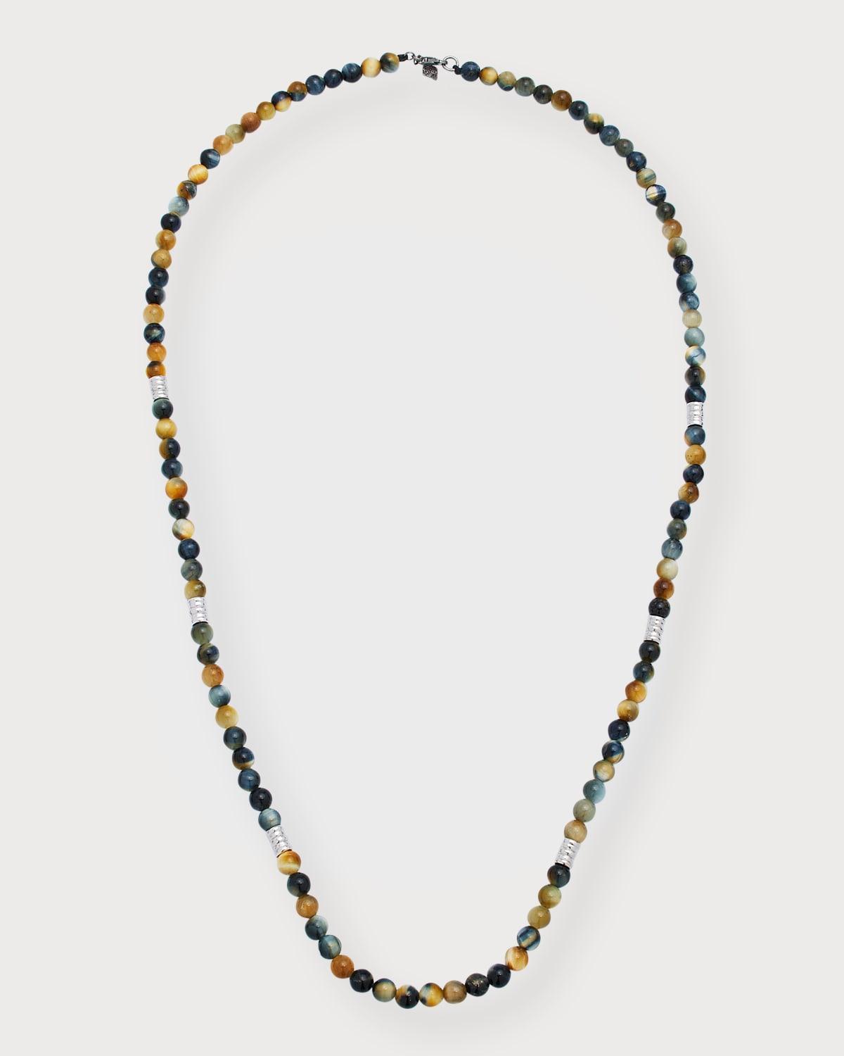 Mens Tigers Eye Beaded Necklace Product Image