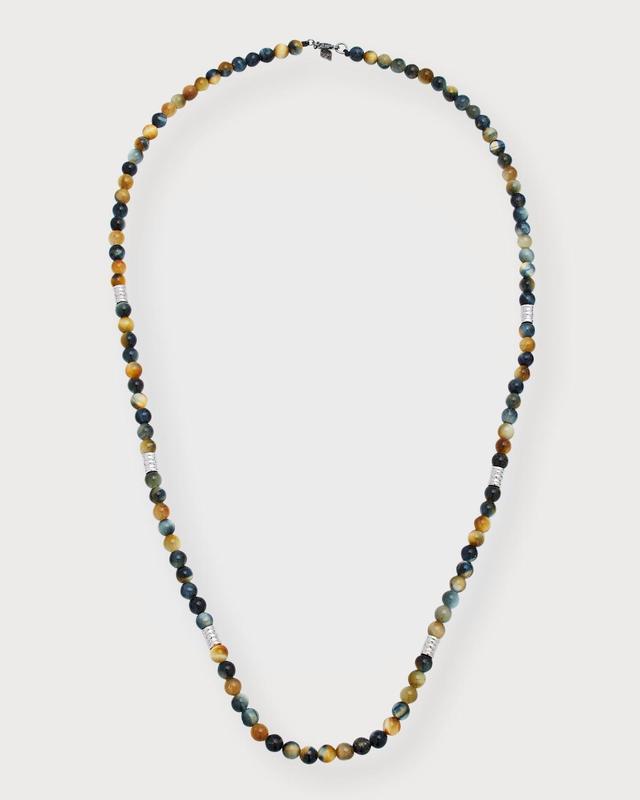 Mens Tigers Eye Beaded Necklace Product Image