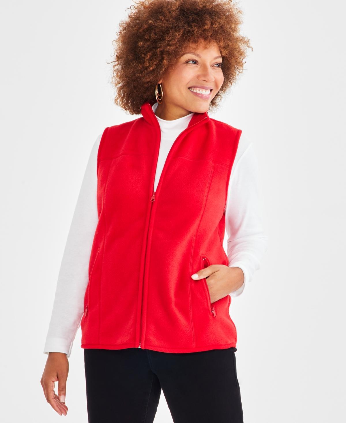 Style & Co Womens Zip-Front Polar Fleece Vest, Created for Macys Product Image