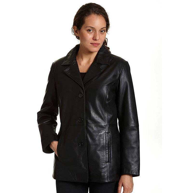 Womens Excelled Leather Jacket Black Product Image