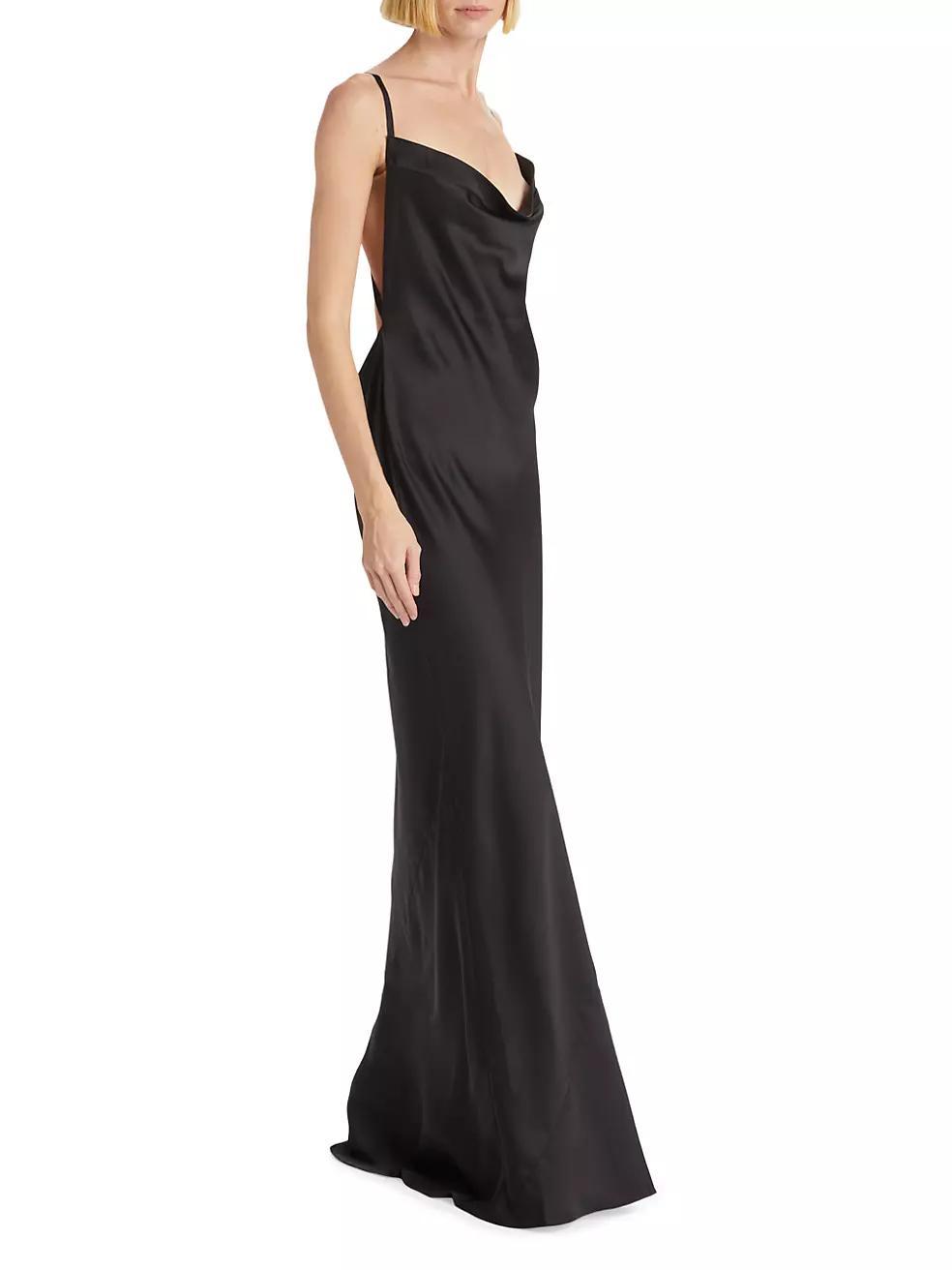 Draped Crepe-Back Satin Bias Gown Product Image