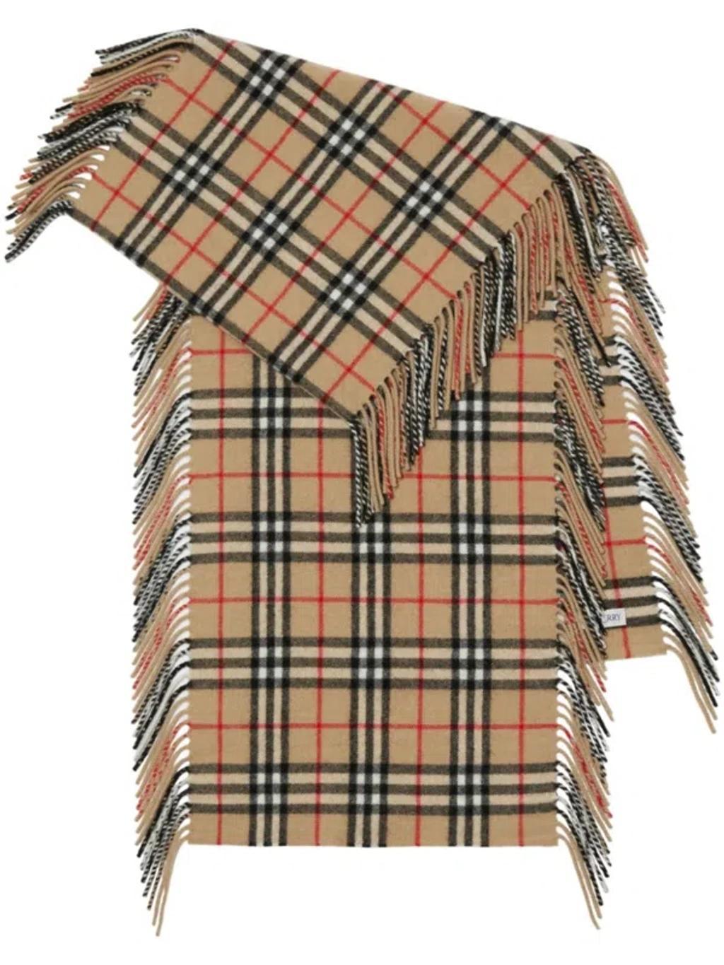 BURBERRY Check Cashmere Scarf In Beige product image